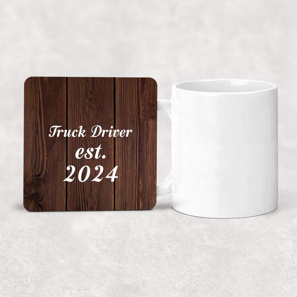 Truck Driver Established Est. 2024 - Drink Coaster D