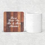 First Year As Mr & Mrs Adams - Drink Coaster E