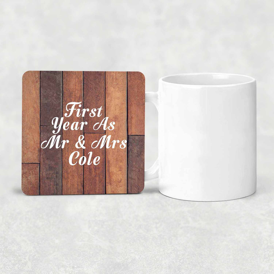 First Year As Mr & Mrs Cole - Drink Coaster E