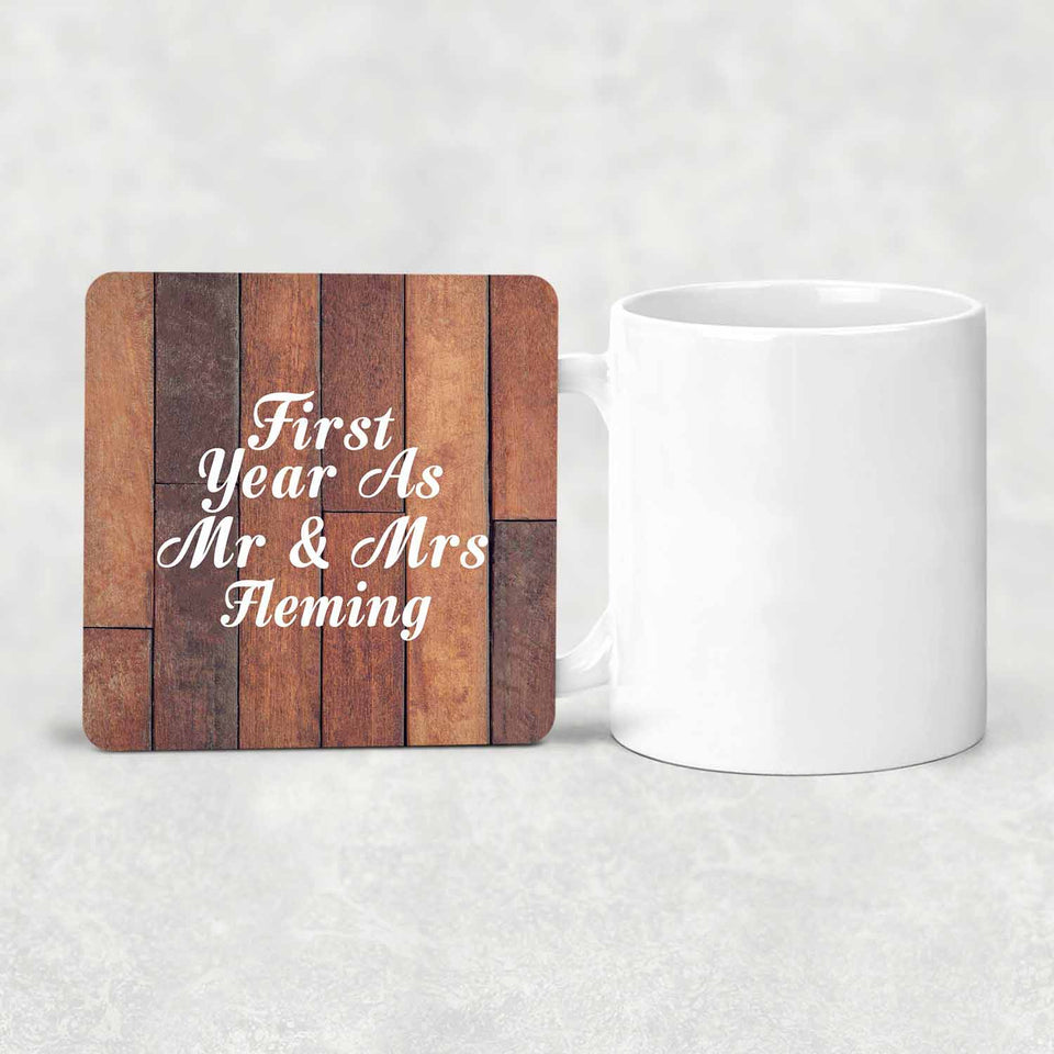 First Year As Mr & Mrs Fleming - Drink Coaster E