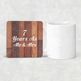 7th Anniversary 7 Years As Mr & Mrs - Drink Coaster E