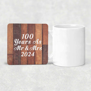 100th Anniversary 100 Years As Mr & Mrs 2024 - Drink Coaster E