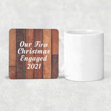 Our First Christmas Engaged 2021 - Drink Coaster E