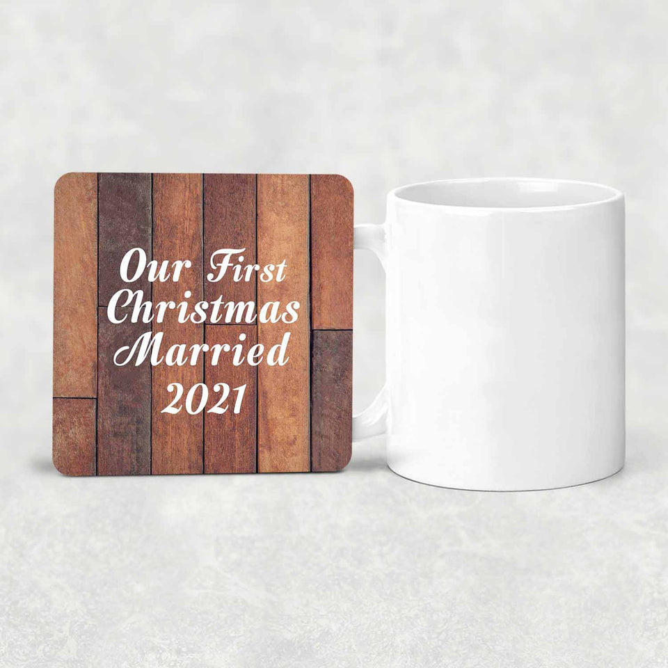 Our First Christmas Married 2021 - Drink Coaster E