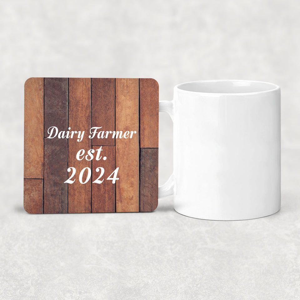 Dairy Farmer Established Est. 2024 - Drink Coaster E