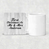 First Christmas As Mr & Mrs Anderson - Drink Coaster F