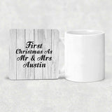 First Christmas As Mr & Mrs Austin - Drink Coaster F