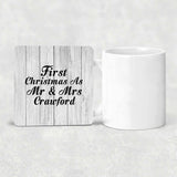 First Christmas As Mr & Mrs Crawford - Drink Coaster F