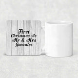 First Christmas As Mr & Mrs Gonzalez - Drink Coaster F