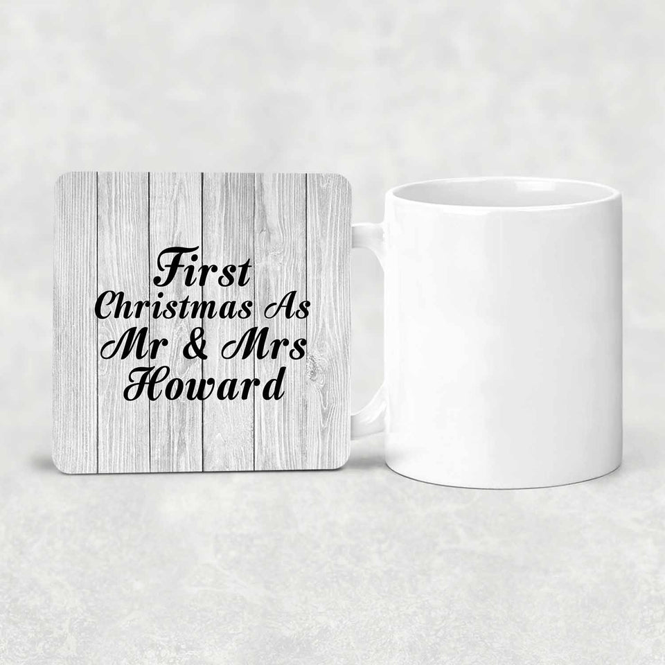 First Christmas As Mr & Mrs Howard - Drink Coaster F