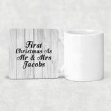First Christmas As Mr & Mrs Jacobs - Drink Coaster F