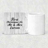 First Christmas As Mr & Mrs Larson - Drink Coaster F