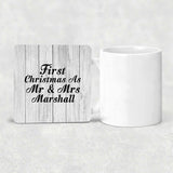 First Christmas As Mr & Mrs Marshall - Drink Coaster F