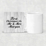 First Christmas As Mr & Mrs Morgan - Drink Coaster F