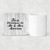 First Christmas As Mr & Mrs Morrison - Drink Coaster F