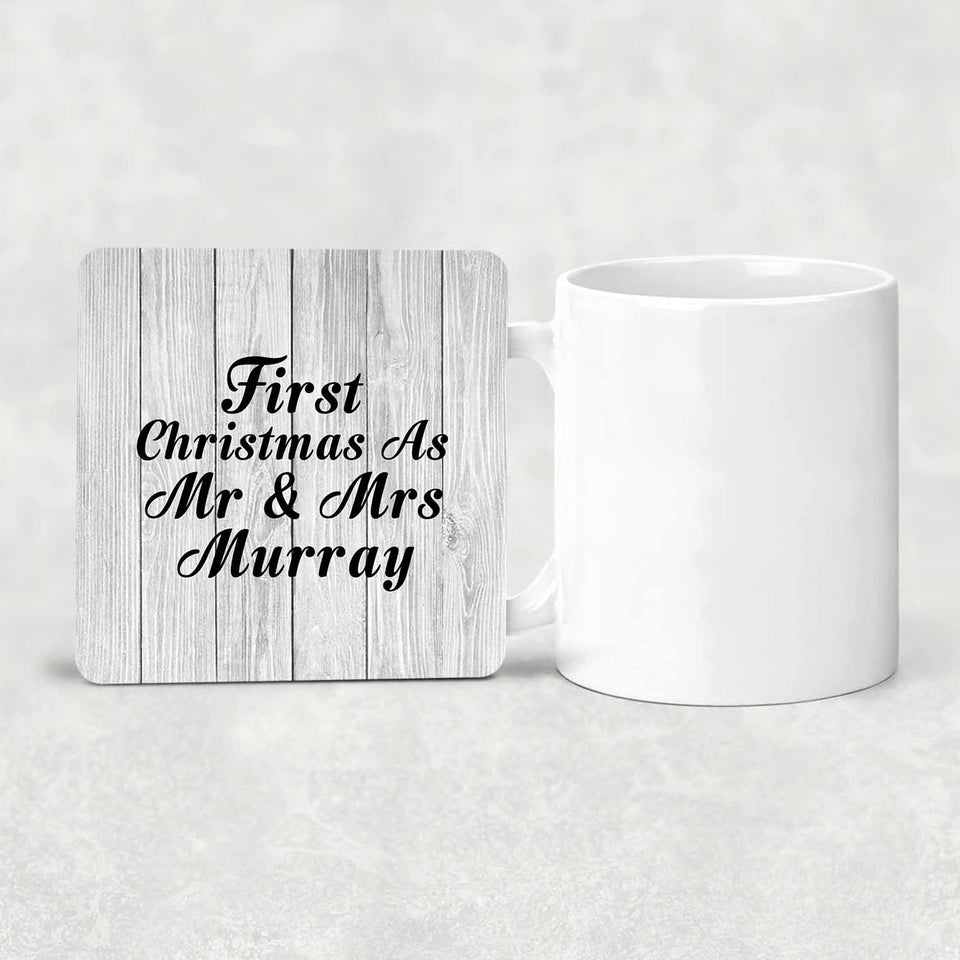 First Christmas As Mr & Mrs Murray - Drink Coaster F