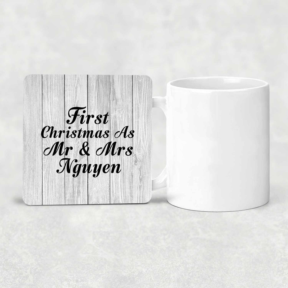 First Christmas As Mr & Mrs Nguyen - Drink Coaster F