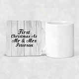 First Christmas As Mr & Mrs Peterson - Drink Coaster F