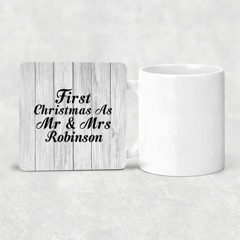 First Christmas As Mr & Mrs Robinson - Drink Coaster F