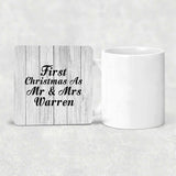 First Christmas As Mr & Mrs Warren - Drink Coaster F