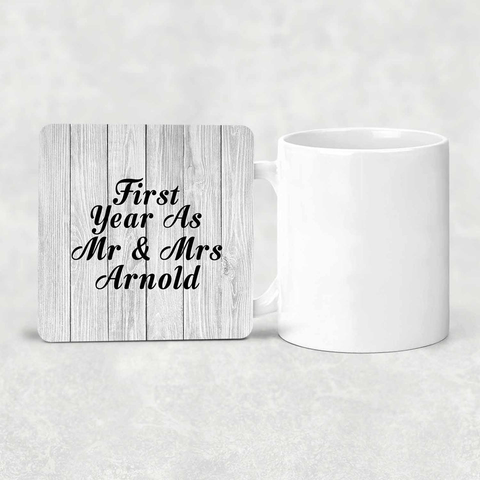 First Year As Mr & Mrs Arnold - Drink Coaster F
