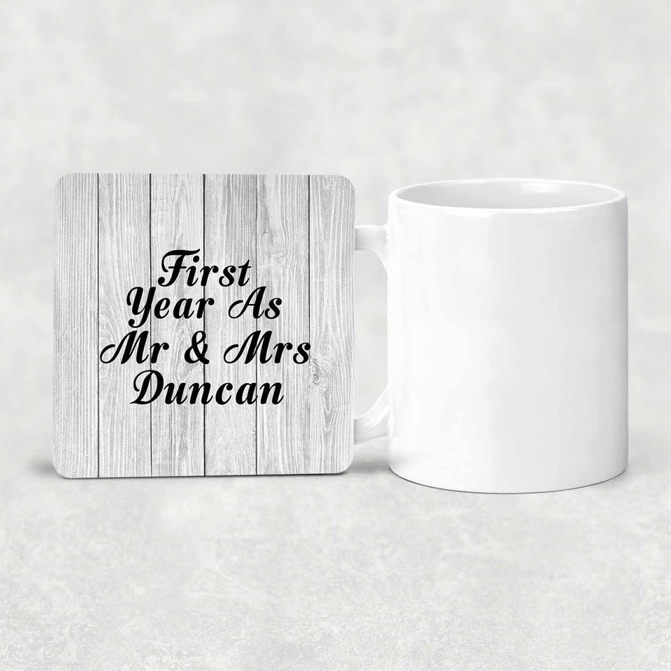 First Year As Mr & Mrs Duncan - Drink Coaster F
