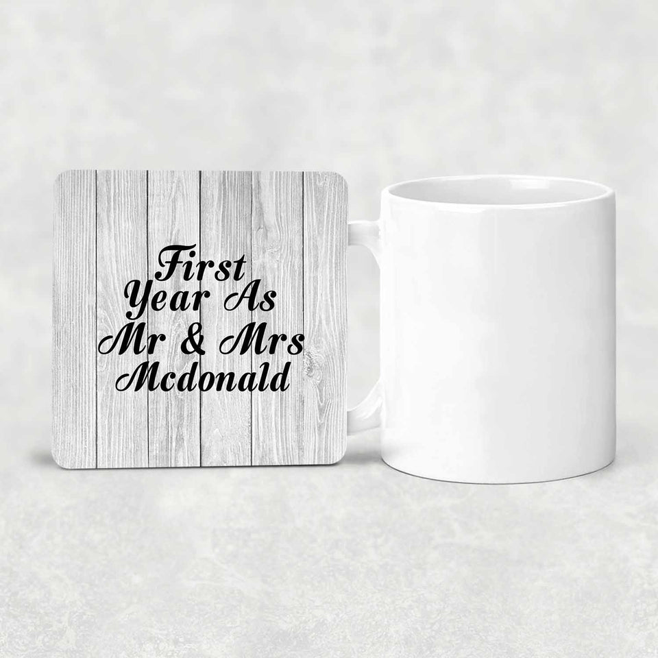 First Year As Mr & Mrs Mcdonald - Drink Coaster F