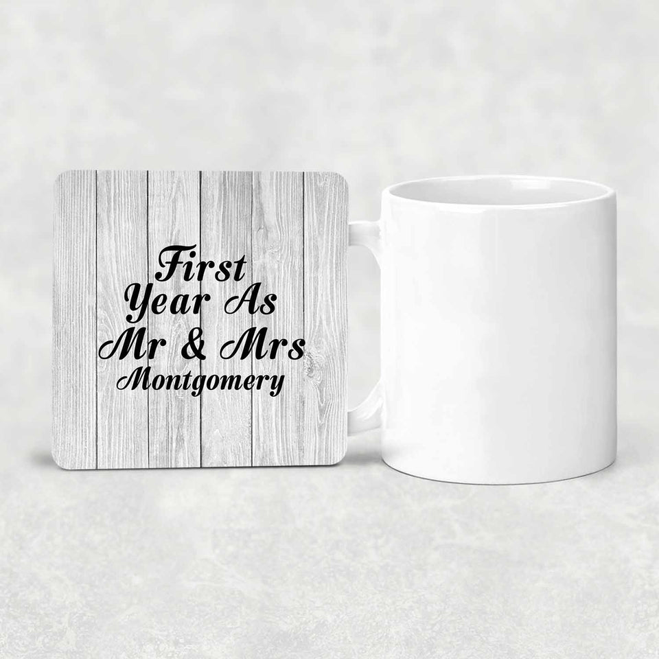 First Year As Mr & Mrs Montgomery - Drink Coaster F