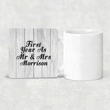 First Year As Mr & Mrs Morrison - Drink Coaster F