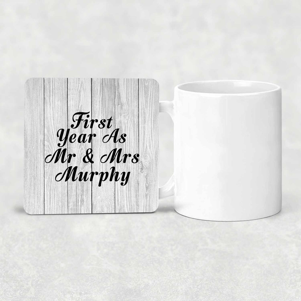 First Year As Mr & Mrs Murphy - Drink Coaster F