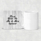 First Year As Mr & Mrs Spencer - Drink Coaster F