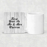 First Year As Mr & Mrs Warren - Drink Coaster F