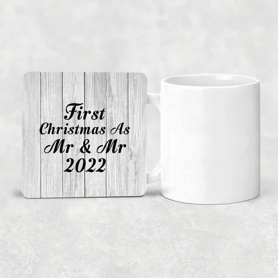 First Christmas As Mr & Mr 2022 - Drink Coaster F