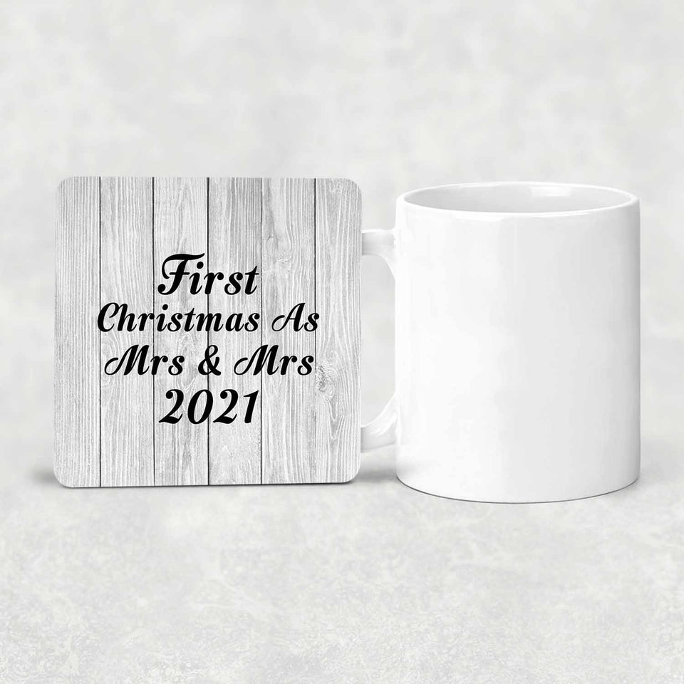 First Christmas As Mrs & Mrs 2021 - Drink Coaster F