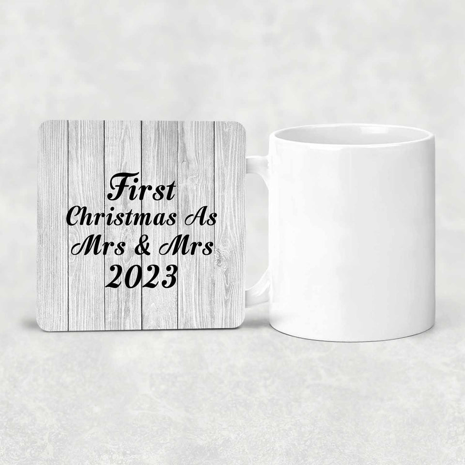 First Christmas As Mrs & Mrs 2023 - Drink Coaster F