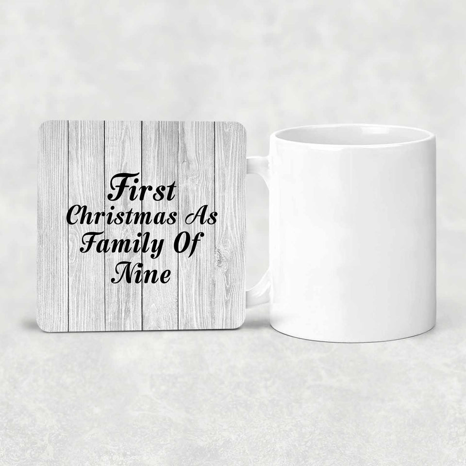 First Christmas As Family Of Nine - Drink Coaster F