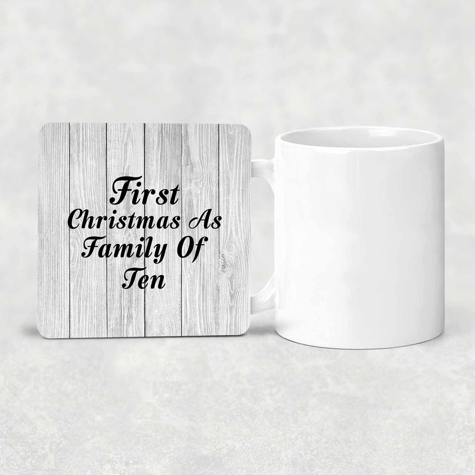 First Christmas As Family Of Ten - Drink Coaster F