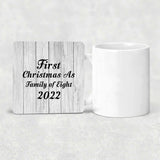 First Christmas As Family Of Eight 2022 - Drink Coaster F