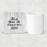 First Year As Family Of Three 2022 - Drink Coaster F