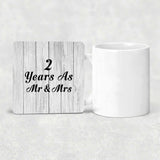 2nd Anniversary 2 Years As Mr & Mrs - Drink Coaster F