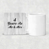 4th Anniversary 4 Years As Mr & Mrs - Drink Coaster F