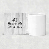 42nd Anniversary 42 Years As Mr & Mrs - Drink Coaster F
