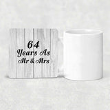 64th Anniversary 64 Years As Mr & Mrs - Drink Coaster F