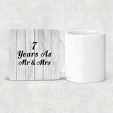 7th Anniversary 7 Years As Mr & Mrs - Drink Coaster F