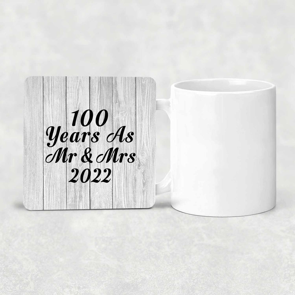 100th Anniversary 100 Years As Mr & Mrs 2022 - Drink Coaster F