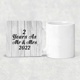 2nd Anniversary 2 Years As Mr & Mrs 2022 - Drink Coaster F