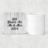 60th Anniversary 60 Years As Mr & Mrs 2024 - Drink Coaster F