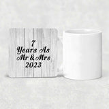 7th Anniversary 7 Years As Mr & Mrs 2023 - Drink Coaster F