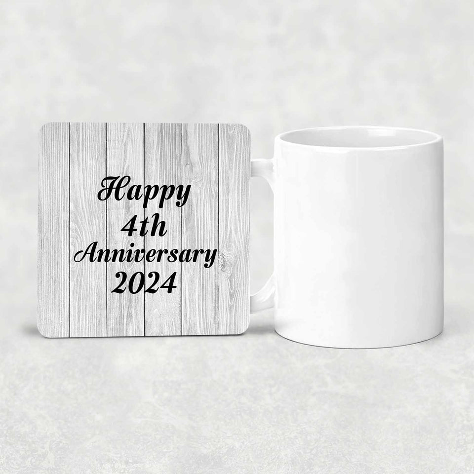 Happy 4th Anniversary 2024 - Drink Coaster F