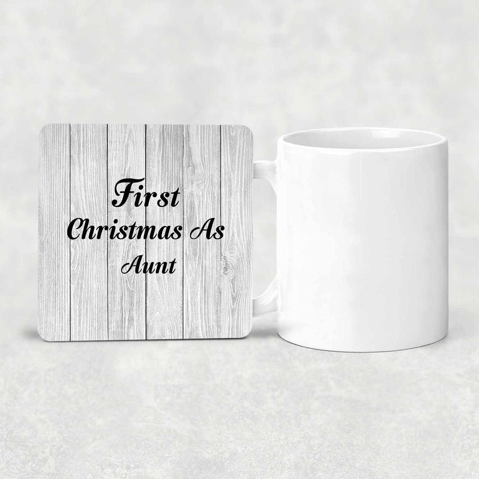 First Christmas As Aunt - Drink Coaster F